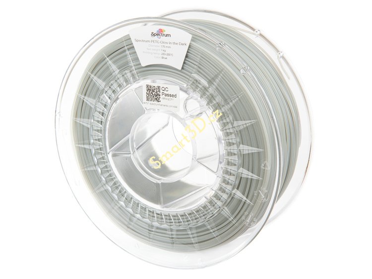 Filament SPECTRUM / PETG / SVÍTÍCÍ VE TMĚ - MODRÁ / 1,75 mm / 1 kg.