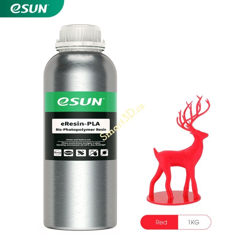 eSUN eResin PLA - bio pryskyřice 1kg - červená / red