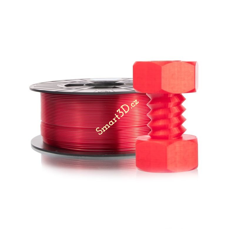 Filament FILAMENT-PM / PETG / transparentní červená / 1,75 mm / 1 kg.