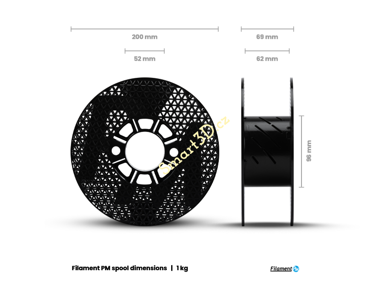 Filament FILAMENT-PM / PETG / transparentní černá / 1,75 mm / 1 kg.