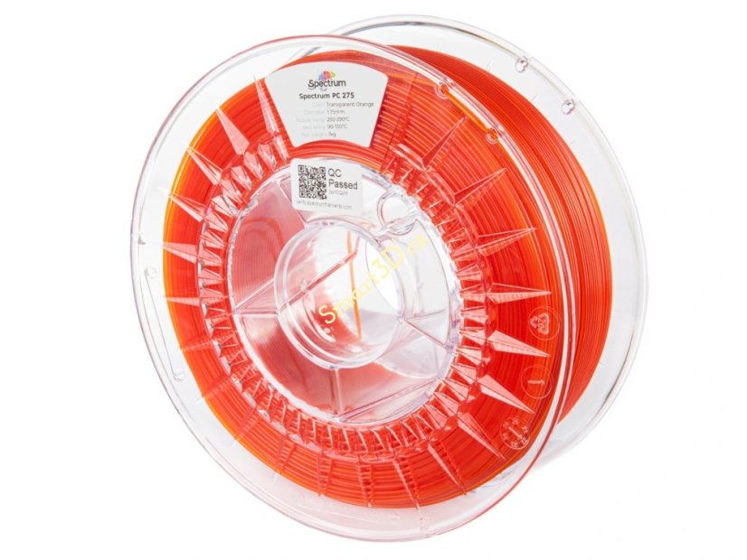 Filament SPECTRUM / PC 275 / ORANŽOVÁ TRANSPARENTNÍ / 1,75 mm / 1 kg