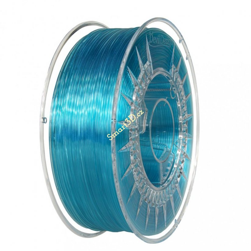 Filament DEVIL DESIGN / PETG / BLUE TRANSPARENT / 1,75 mm / 1 kg.