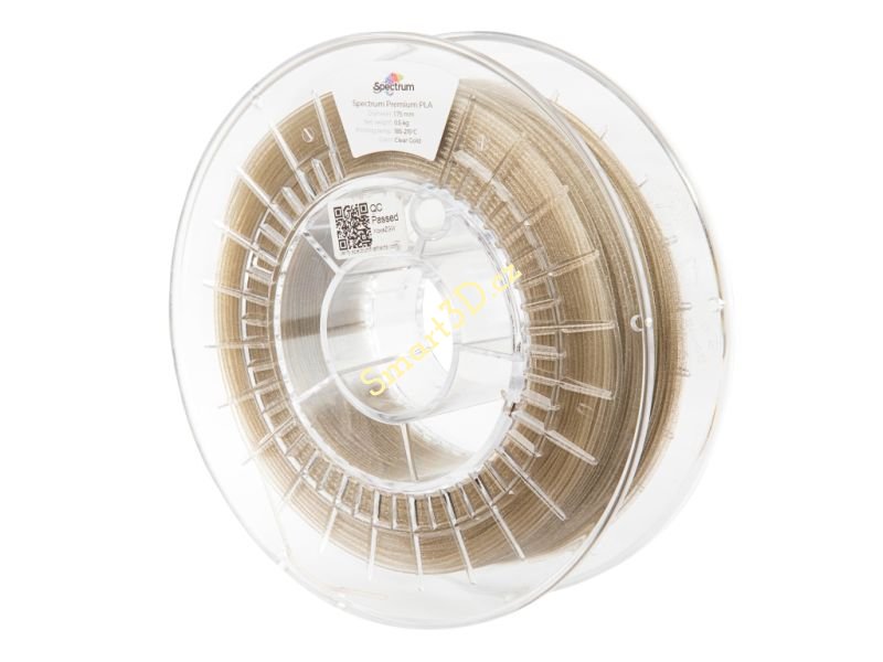 Filament SPECTRUM / PLA GLITTER / CLEAR GOLD / 1,75 mm / 0,5 kg