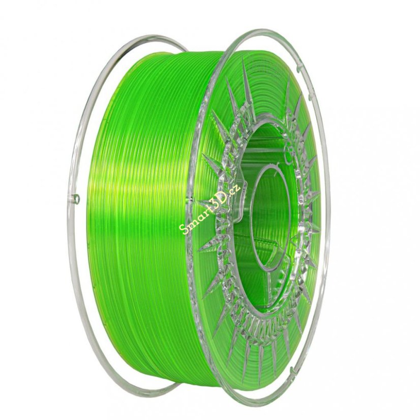 Filament DEVIL DESIGN / PETG / JASNĚ ZELENÁ TRANSPARENTNÍ / 1,75 mm / 1 kg.