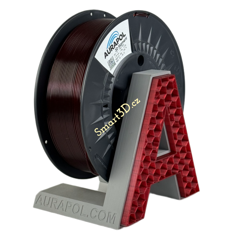Filament AURAPOL / PETG / RED WINE TRANSPARENT / 1,75 mm / 1 kg.