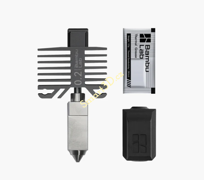 Hotend with stainless steel nozzle 0.2mm