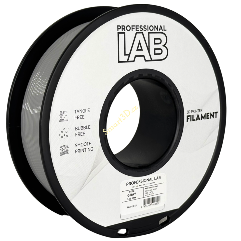 Filament PROFESSIONAL LAB / PETG / ŠEDÁ / 1,75 mm / 1 kg