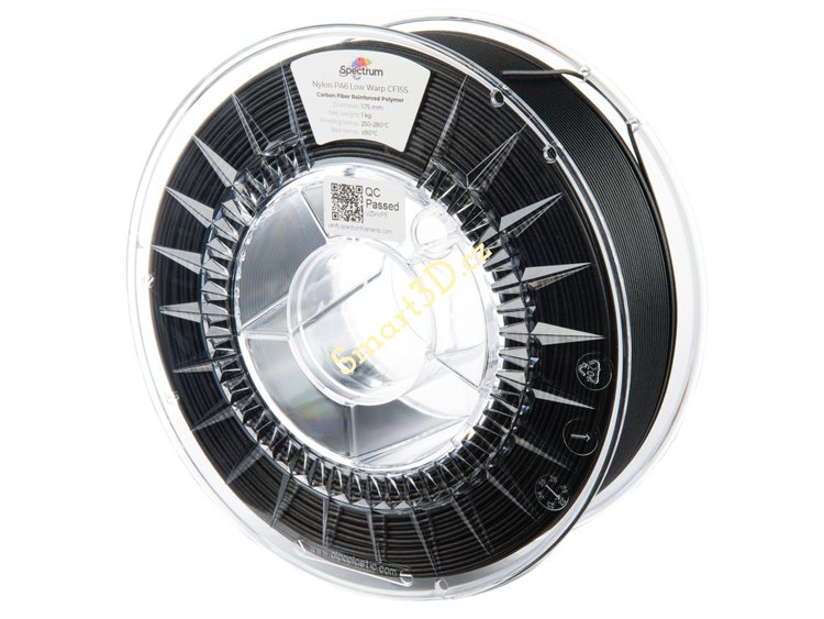 Filament SPECTRUM / NYLON / PA6 CF15S / KARBONOVĚ ČERNÁ / NÍZKÁ DEFORMACE / 1,75 mm / 1 kg