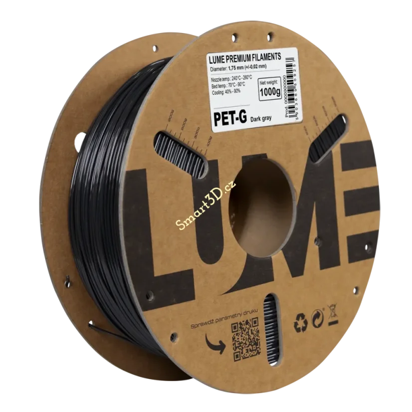 Filament LUME / PETG / TMAVO SIVÁ / 1,75 mm / 1 kg
