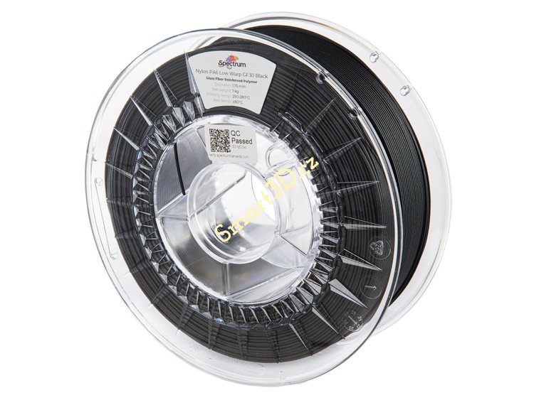 Filament SPECTRUM / NYLON / PA6 GF30 / ČERNÁ / NÍZKÁ DEFORMACE / 1,75 mm / 1 kg