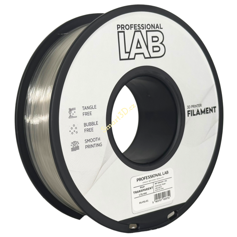 Filament PROFESSIONAL LAB / PLA+ / TRANSPARENT / 1,75 mm / 1 kg Filament PROFESSIONAL LAB / PLA+ / TRANSPARENT / 1,75 mm / 1 kg