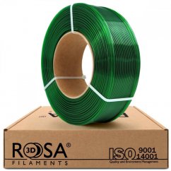 ReFill ROSA3D / PETG Standard / ZELENÁ TRANSPARENTNÁ / 1,75 mm / 1 kg