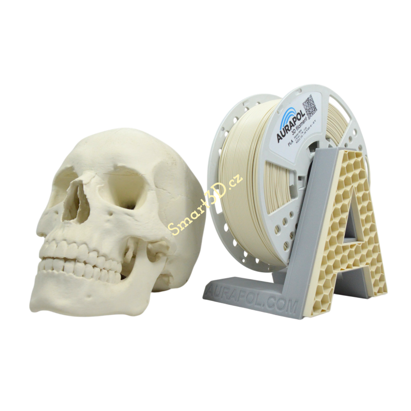 Filament AURAPOL / PLA / BÍLÁ "SKELETON" / 1,75 mm / 1 kg.