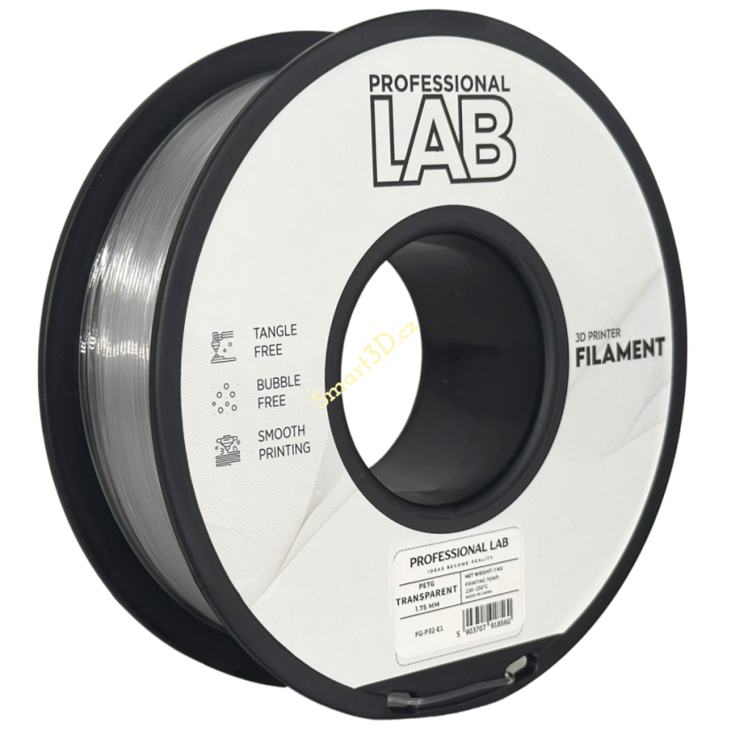 Filament PROFESSIONAL LAB / PETG / TRANSPARENT / 1,75 mm / 1 kg Filament PROFESSIONAL LAB / PETG / TRANSPARENT / 1,75 mm / 1 kg